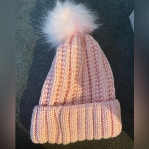 Girls, Toby, pink pom-pom, crocheted, winter hat
